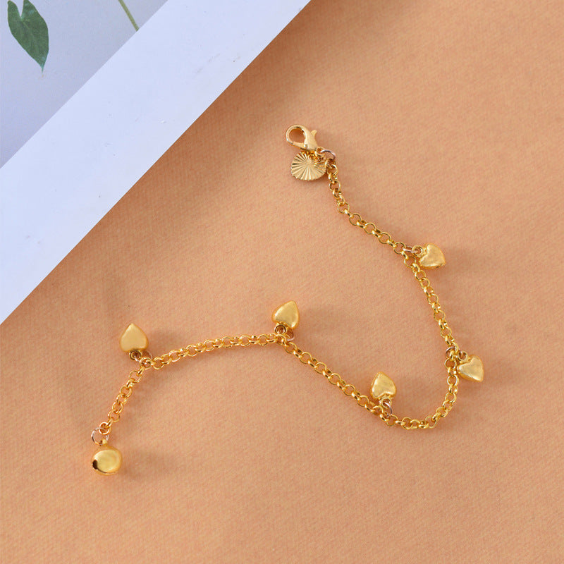 Hearts bracelet gold