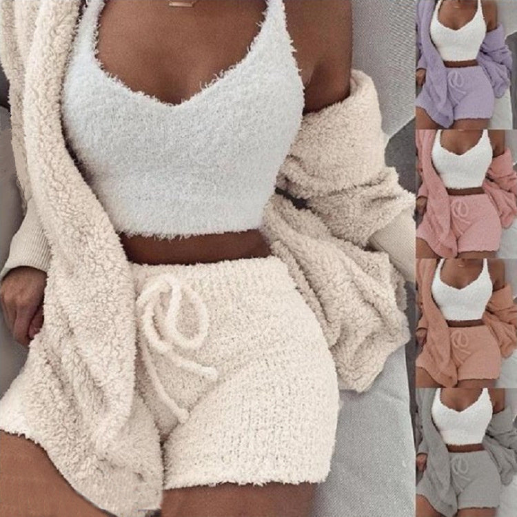 3pcs Womens Pajama Set