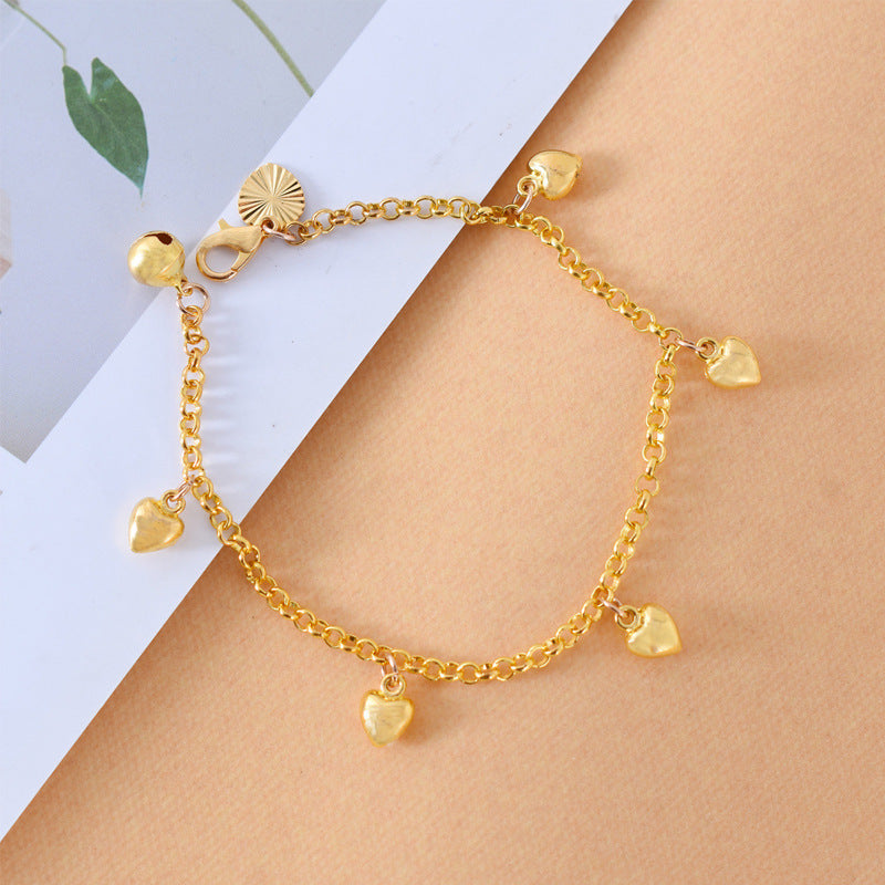 Hearts bracelet gold