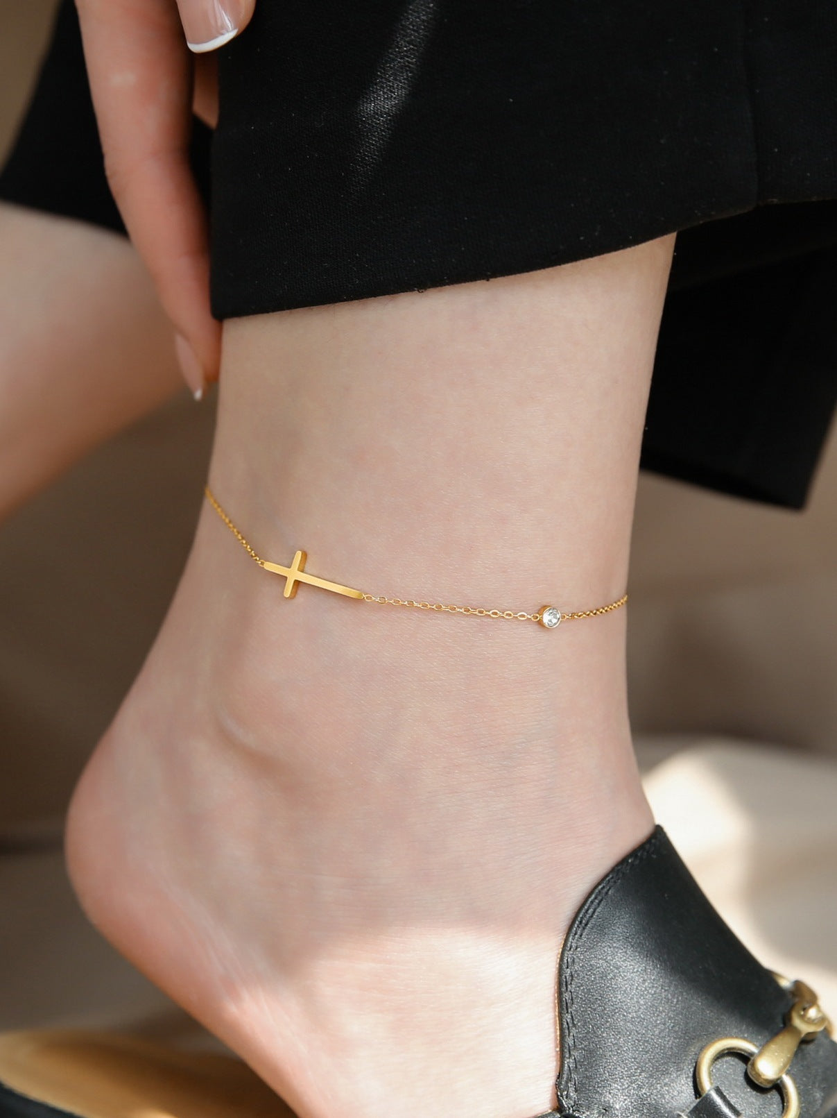 Cross bracelet and anklet