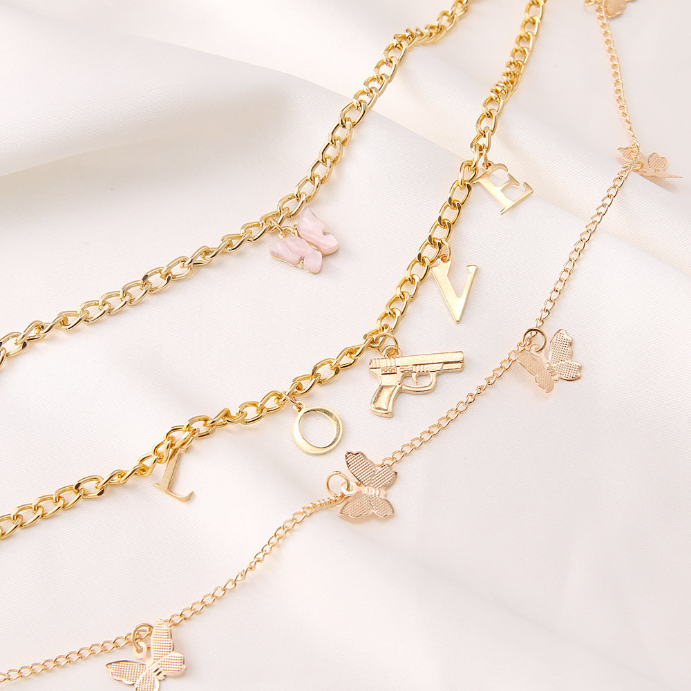 Multilayer Necklace Set Women