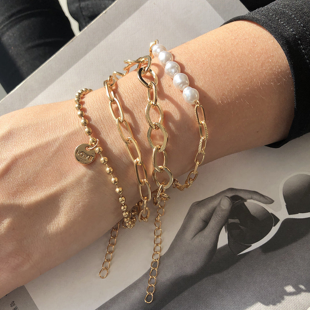 Gold bracelet set women