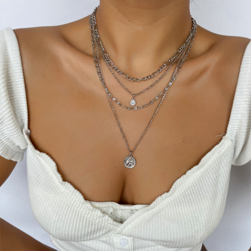 Chunky women necklace Gold & Silver