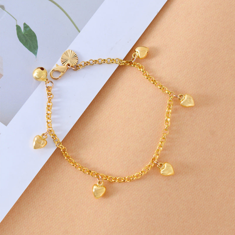 Hearts bracelet gold