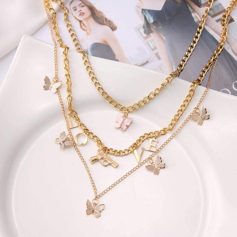 Multilayer Necklace Set Women