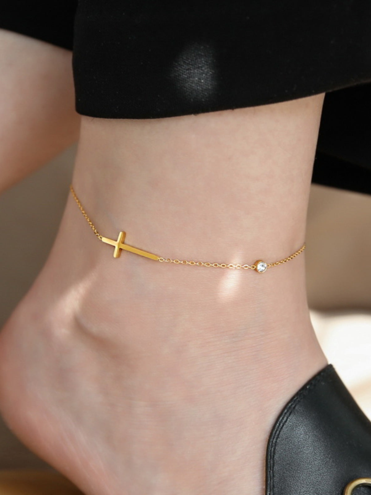 Cross bracelet and anklet