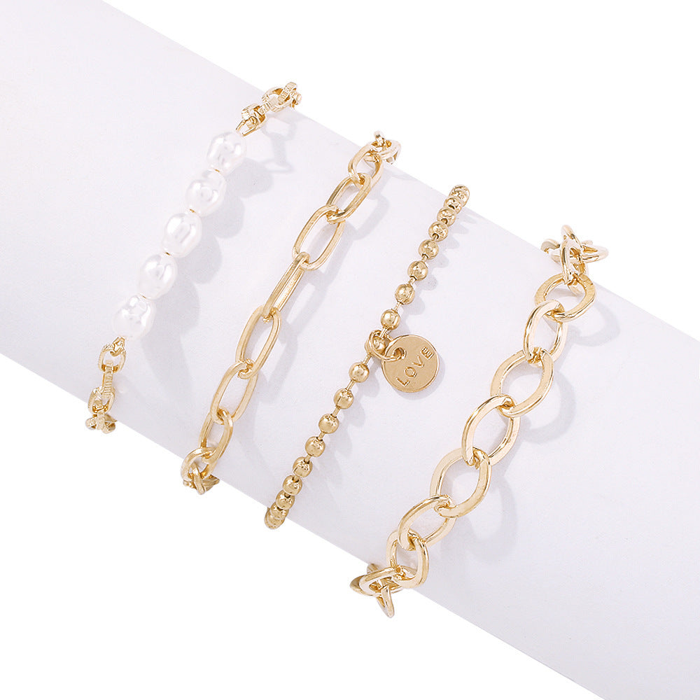 Gold bracelet set women