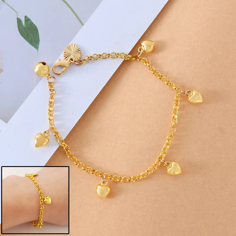 Hearts bracelet gold