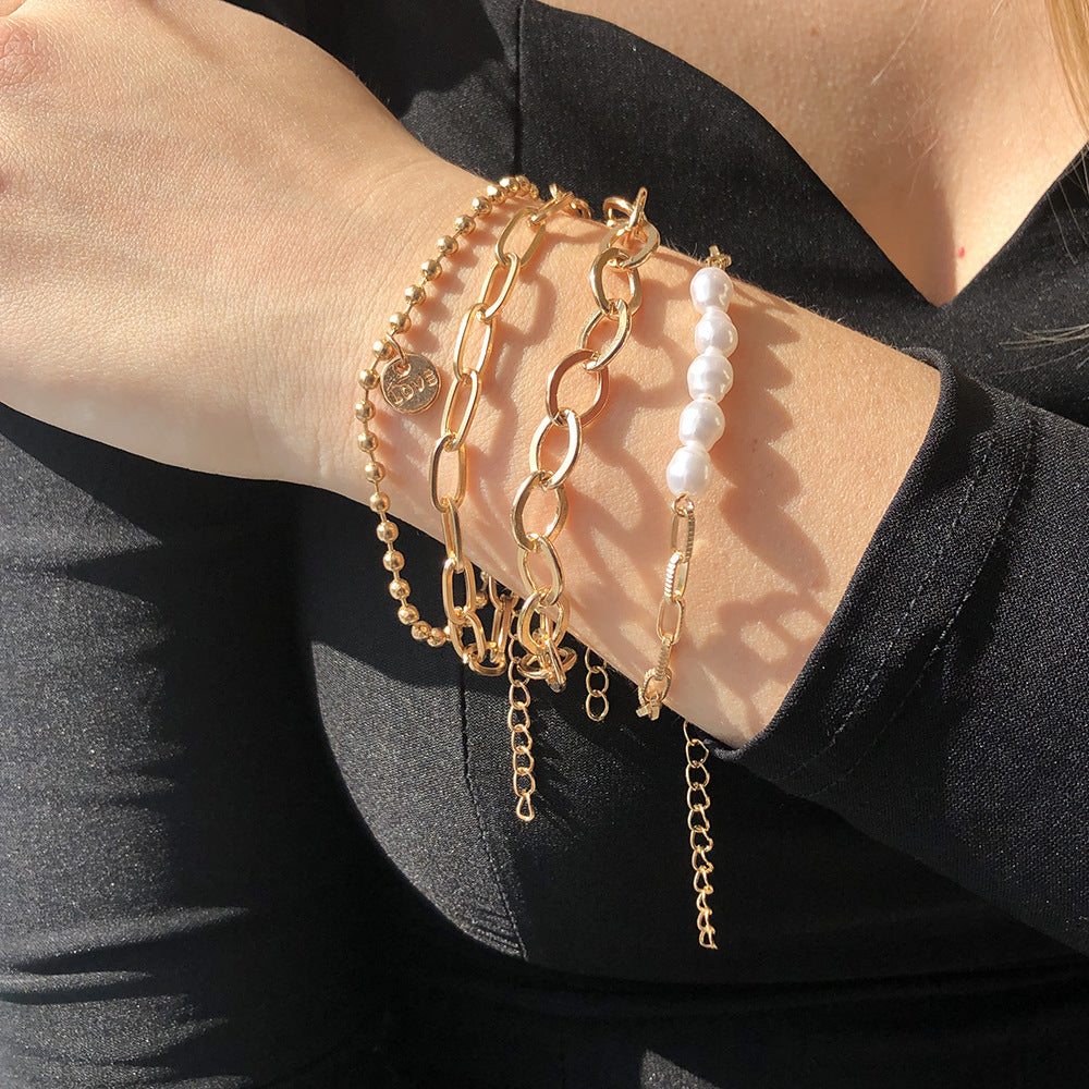 Gold bracelet set women